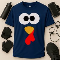 Turkey Face Thanksgiving Matching Family Costume Autumn Cooling Performance Crew T-Shirt