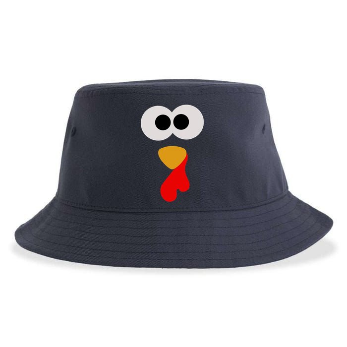 Turkey Face Thanksgiving Matching Family Costume Autumn Sustainable Bucket Hat