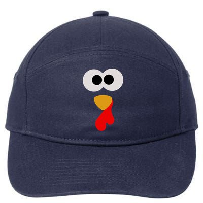 Turkey Face Thanksgiving Matching Family Costume Autumn 7-Panel Snapback Hat