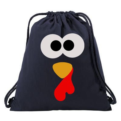 Turkey Face Thanksgiving Matching Family Costume Autumn Drawstring Bag