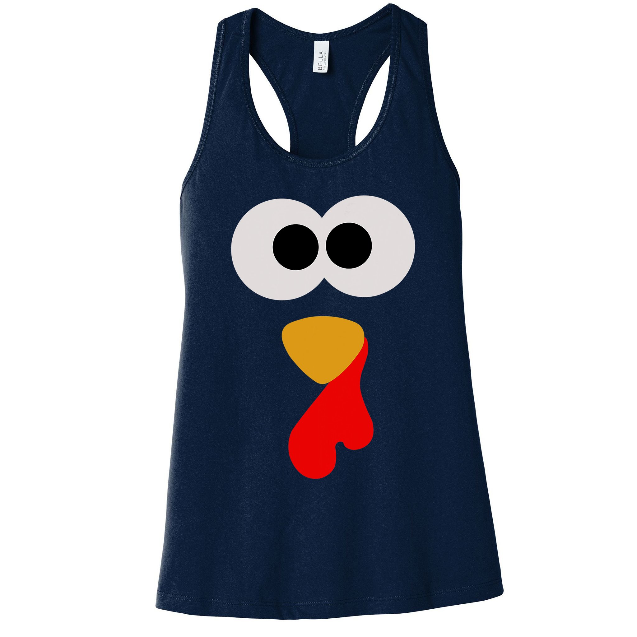 Turkey Face Thanksgiving Matching Family Costume Autumn Womens Tank Top