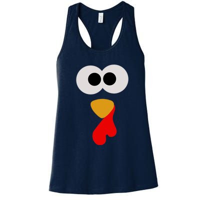 Turkey Face Thanksgiving Matching Family Costume Autumn Women's Racerback Tank