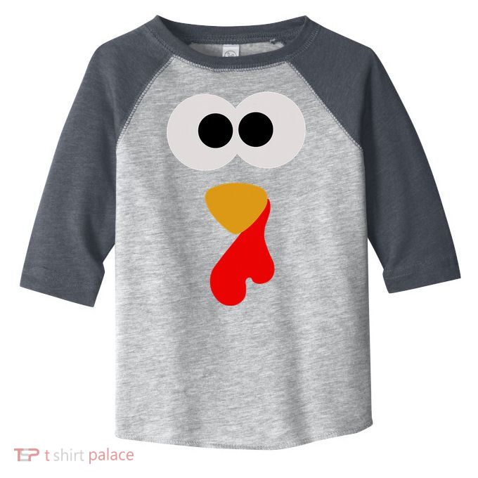 Turkey Face Thanksgiving Matching Family Costume Autumn Toddler Fine Jersey T-Shirt