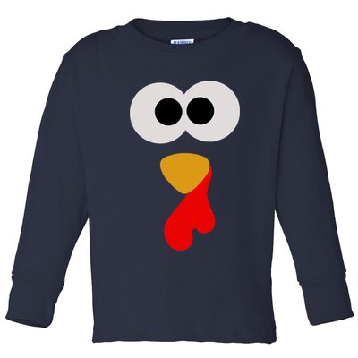 Turkey Face Thanksgiving Matching Family Costume Autumn Toddler Long Sleeve Shirt