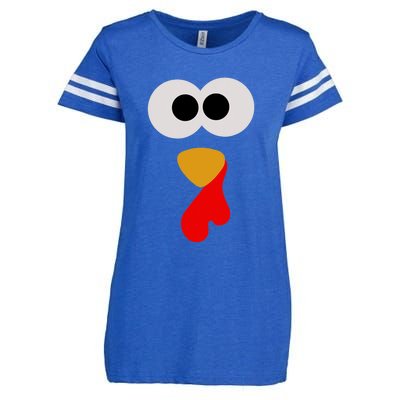 Turkey Face Thanksgiving Matching Family Costume Autumn Enza Ladies Jersey Football T-Shirt