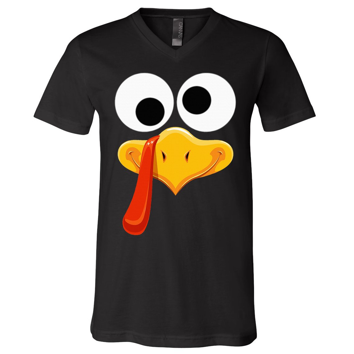 Turkey Face Thanksgiving Costume Family Outfits Matching Fun V-Neck T-Shirt