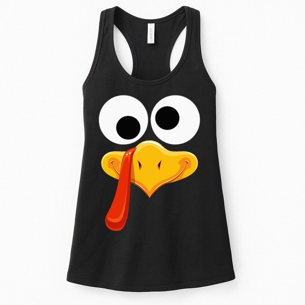 Turkey Face Thanksgiving Costume Family Outfits Matching Fun Womens Tank Top