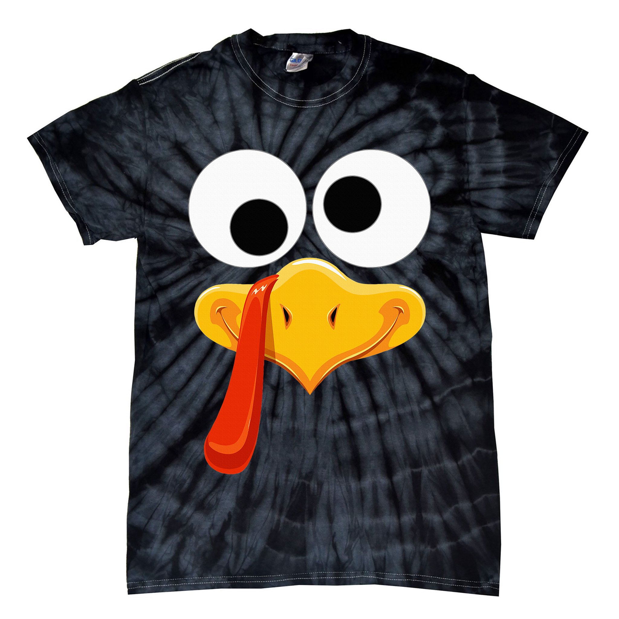 Turkey Face Thanksgiving Costume Family Outfits Matching Fun Tie-Dye T-Shirt