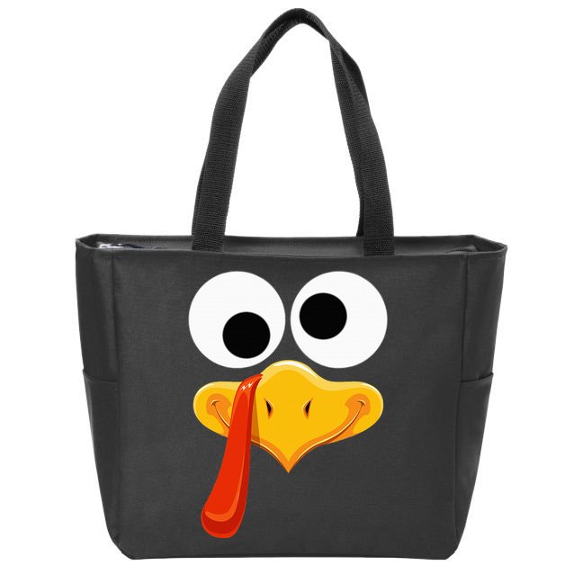 Turkey Face Thanksgiving Costume Family Outfits Matching Fun Zip Tote Bag