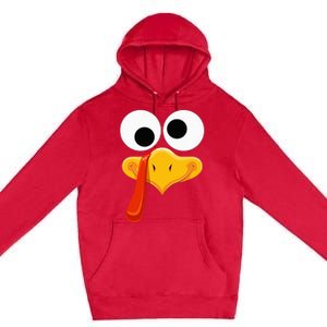 Turkey Face Thanksgiving Costume Family Outfits Matching Fun Premium Pullover Hoodie