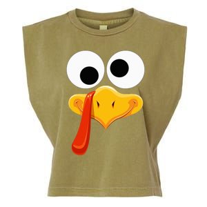 Turkey Face Thanksgiving Costume Family Outfits Matching Fun Garment-Dyed Women's Muscle Tee