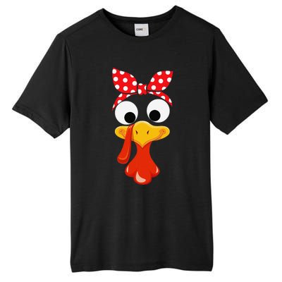 Turkey Face Thanksgiving Women Turkey Costumefor Tall Fusion ChromaSoft Performance T-Shirt