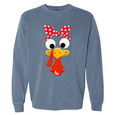 Turkey Face Thanksgiving Women Turkey Costumefor Garment-Dyed Sweatshirt