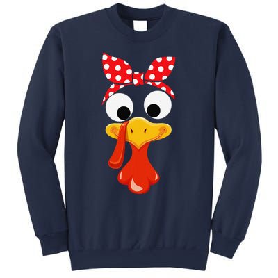 Turkey Face Thanksgiving Women Turkey Costumefor Sweatshirt