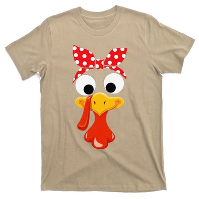 Turkey Face Thanksgiving Women Turkey Costumefor T-Shirt