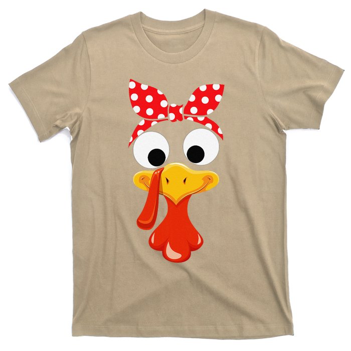 Turkey Face Thanksgiving Women Turkey Costumefor T-Shirt