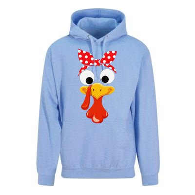 Turkey Face Thanksgiving Women Turkey Costumefor Unisex Surf Hoodie