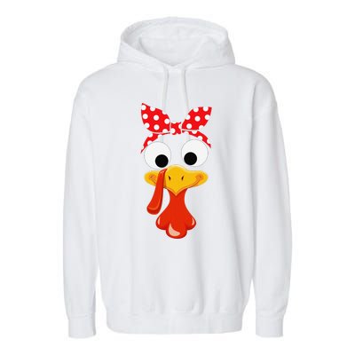 Turkey Face Thanksgiving Women Turkey Costumefor Garment-Dyed Fleece Hoodie