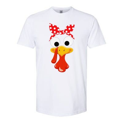 Turkey Face Thanksgiving Women Turkey Costumefor Softstyle CVC T-Shirt