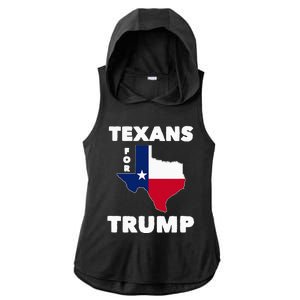 Texans For Trump President 2024 Texas Ladies PosiCharge Tri-Blend Wicking Draft Hoodie Tank