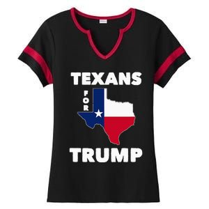 Texans For Trump President 2024 Texas Ladies Halftime Notch Neck Tee