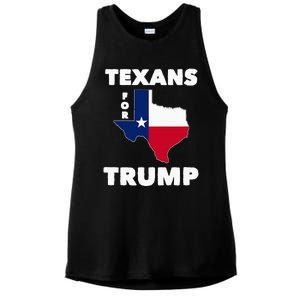 Texans For Trump President 2024 Texas Ladies PosiCharge Tri-Blend Wicking Tank