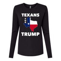 Texans For Trump President 2024 Texas Womens Cotton Relaxed Long Sleeve T-Shirt