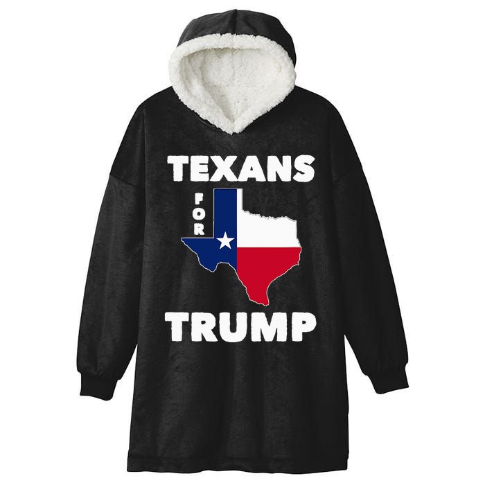 Texans For Trump President 2024 Texas Hooded Wearable Blanket