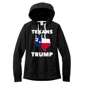 Texans For Trump President 2024 Texas Women's Fleece Hoodie