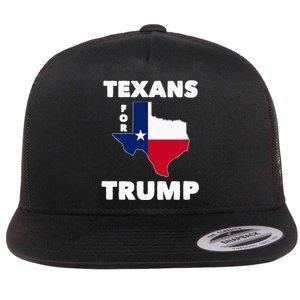 Texans For Trump President 2024 Texas Flat Bill Trucker Hat