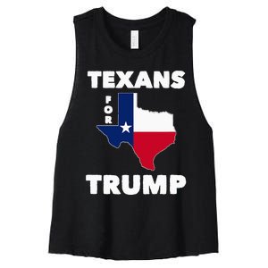 Texans For Trump President 2024 Texas Women's Racerback Cropped Tank