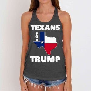 Texans For Trump President 2024 Texas Women's Knotted Racerback Tank