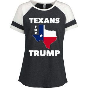 Texans For Trump President 2024 Texas Enza Ladies Jersey Colorblock Tee