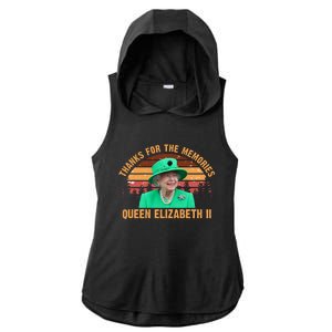 Thanks For The Memories Queen Elizabeth II Ladies PosiCharge Tri-Blend Wicking Draft Hoodie Tank