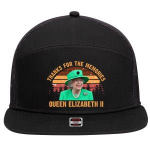 Thanks For The Memories Queen Elizabeth II 7 Panel Mesh Trucker Snapback Hat