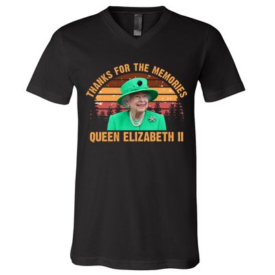 Thanks For The Memories Queen Elizabeth II V-Neck T-Shirt