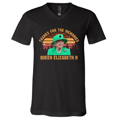 Thanks For The Memories Queen Elizabeth II V-Neck T-Shirt