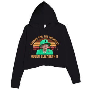 Thanks For The Memories Queen Elizabeth II Crop Fleece Hoodie