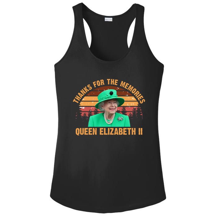 Thanks For The Memories Queen Elizabeth II Ladies PosiCharge Competitor Racerback Tank