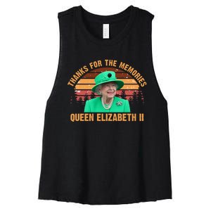 Thanks For The Memories Queen Elizabeth II Women's Racerback Cropped Tank