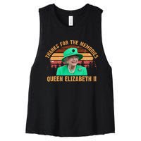 Thanks For The Memories Queen Elizabeth II Women's Racerback Cropped Tank