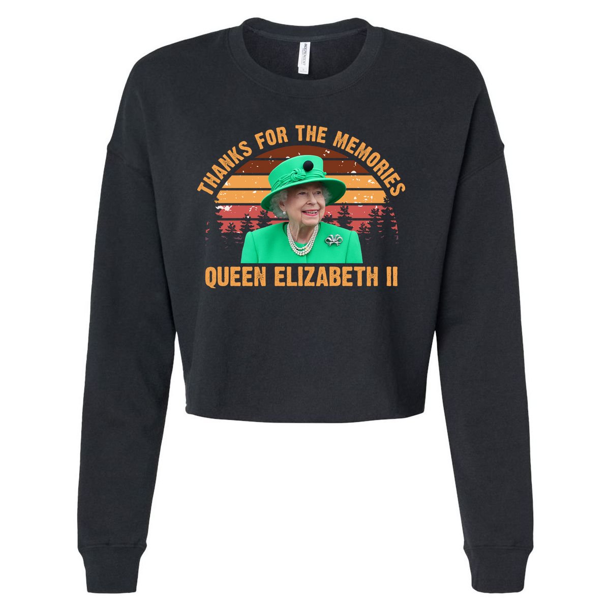 Thanks For The Memories Queen Elizabeth II Cropped Pullover Crew