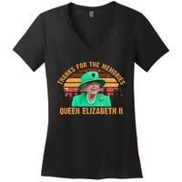 Thanks For The Memories Queen Elizabeth II Women's V-Neck T-Shirt