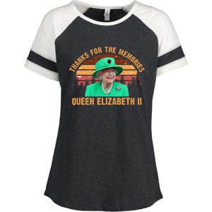 Thanks For The Memories Queen Elizabeth II Enza Ladies Jersey Colorblock Tee