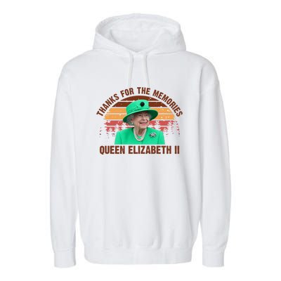 Thanks For The Memories Queen Elizabeth II Garment-Dyed Fleece Hoodie