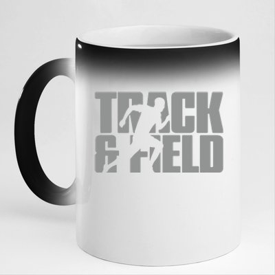 Track Field Themed Design Graphic Track Field 11oz Black Color Changing Mug