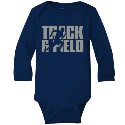 Track Field Themed Design Graphic Track Field Baby Long Sleeve Bodysuit