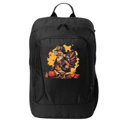 Thanksgiving Firefighter Turkey Fireman City Backpack