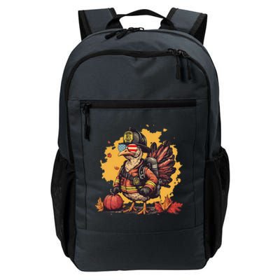 Thanksgiving Firefighter Turkey Fireman Daily Commute Backpack