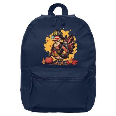 Thanksgiving Firefighter Turkey Fireman 16 in Basic Backpack